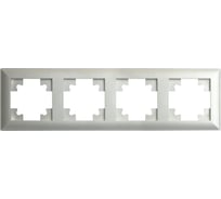 Рамка STEKKER PFR00-7004-03 4-местная, серия Катрин, серебро, 39800