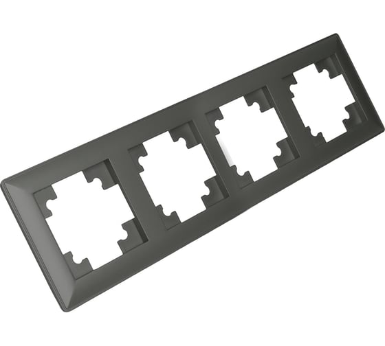 Рамка STEKKER PFR00-7004-06 4-местная, серия Катрин, графит, 39810