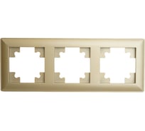 Рамка STEKKER PFR00-7003-08 3-местная, серия Катрин, золото, 49608