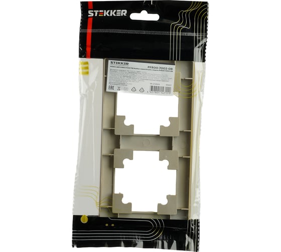 Рамка STEKKER PFR00-7002-08 2-местная, серия Катрин, золото, 49607