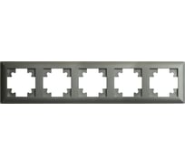 Рамка STEKKER PFR00-7005-06 5-местная, серия Катрин, графит, 39811