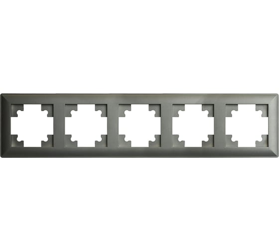 Рамка STEKKER PFR00-7005-06 5-местная, серия Катрин, графит, 39811