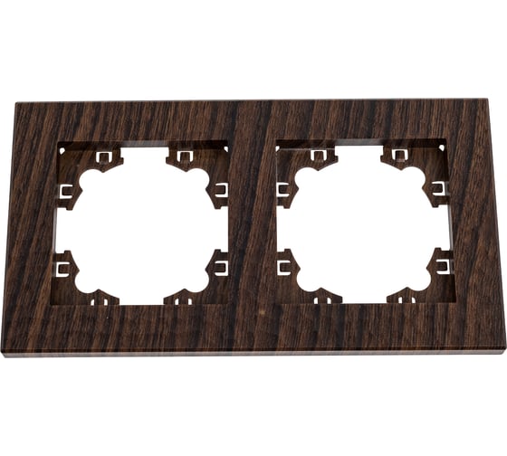 Рамка фактурная двухместная универсальная UNIVersal серия "Афина" венге (еврослот) A10044-V