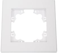 Рамка фактурная одноместная UNIVersal серия "Афина" белая (еврослот) A10053