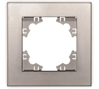 Рамка фактурная одноместная UNIVersal серия "Афина" серебро (еврослот) A10053-S