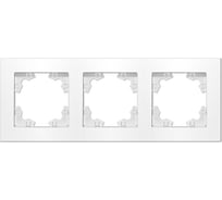 Рамка фактурная трехместная универсальная UNIVersal серия "Афина" белая (еврослот) A10045
