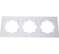 Рамка фактурная трехместная универсальная UNIVersal серия "Афина" белая (еврослот) A10045