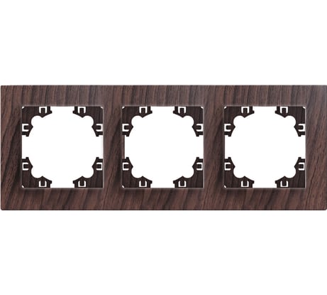 Рамка фактурная трехместная универсальная UNIVersal серия "Афина" венге (еврослот) A10045-V