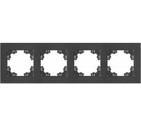 Рамка фактурная четырехместная универсальная UNIVersal серия "Афина" графит (еврослот) A10046-Gr