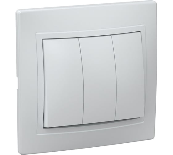 Трехклавишный выключатель IEK ВС10-3-0-ККм, 10А, КВАРТА, кремовый EVK30-K33-10-DM 1