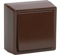 Одноклавишный выключатель IEK ВС20-1-0-БК для открытой установки "БРИКС" цвет коричневый