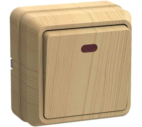 Выключатель GENERICA 1кл с инд. 10А откр.уст. ОКТАВА сосна EVO11-K03-10-DC