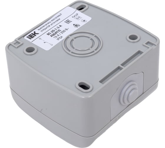 Кнопочный выключатель IEK ВС-20-1-3-A, открытой установки, 10А, IP54, AQUATIC EVA14-K03-10-54