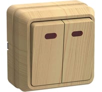 Выключатель GENERICA 2кл с инд. 10А ОКТАВА сосна EVO21-K03-10-DC