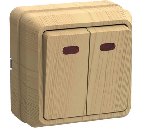 Выключатель GENERICA 2кл с инд. 10А ОКТАВА сосна EVO21-K03-10-DC