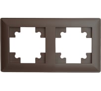 Рамка STEKKER PFR00-7002-04 2-местная, серия Катрин, шоколад, 39818