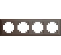 Рамка STEKKER PFR00-7004-04 4-местная, серия Катрин, шоколад, 39820
