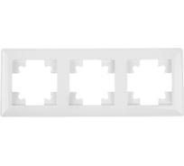 Рамка STEKKER PFR00-7003-01 3-местная, серия Катрин, белый, 39794