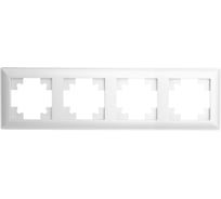 Рамка STEKKER PFR00-7004-01 4-местная, серия Катрин, белый, 39795