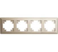 Рамка STEKKER PFR00-7004-02 4-местная, серия Катрин, шампань, 39805