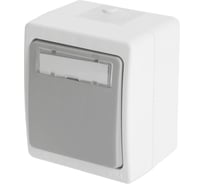 Выключатель 1-клавишный с окном для маркировки STEKKER 10 А, IP54, серия Велена 49736