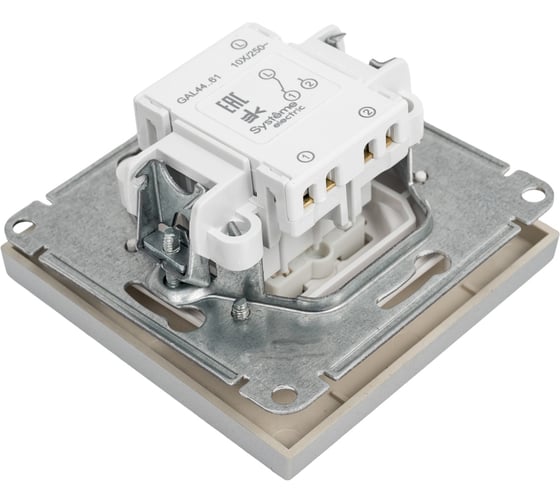 Переключатель Systeme Electric ArtGallery Aqua Алюминий 1-клавишный, IP44, 10АХ, механизм GAL440361