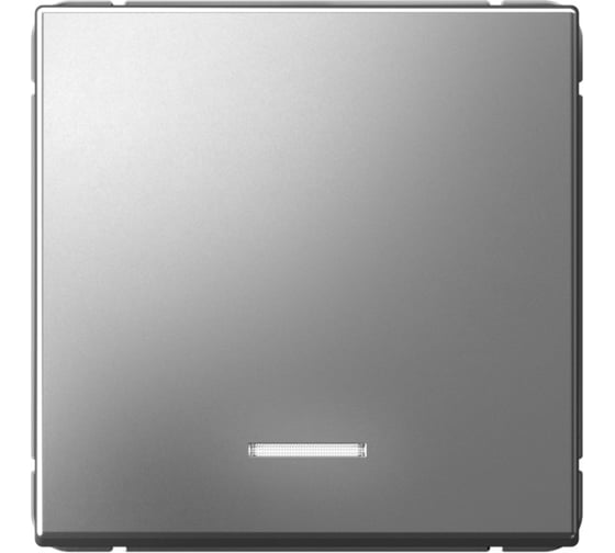 Выключатель с подсветкой 1-клавишный ArtGallery, 10 АХ, механизм Systeme Electric Сталь GAL000913