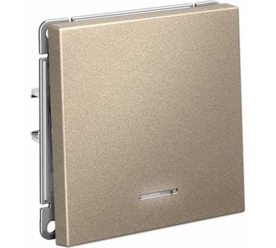 Выключатель с подсветкой 1-клавишный ArtGallery, 10 АХ, механизм Systeme Electric Шампань GAL000513