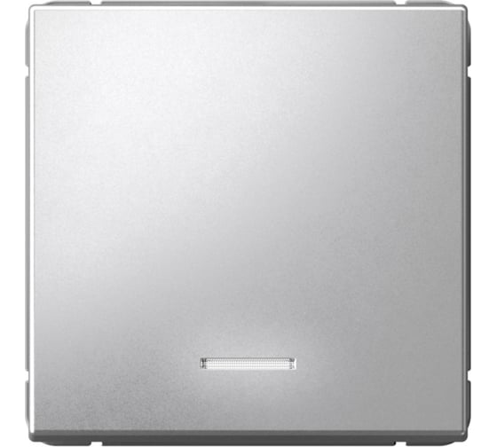 Выключатель с подсветкой 1-клавишный ArtGallery, 10 АХ, механизм Systeme Electric Алюминий GAL000313