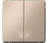 Выключатель с подсветкой 2-клавишный ArtGallery Systeme Electric 10 АХ, механизм, Песочный GAL001253