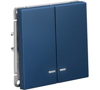 Механизм 2-клавишного выключателя Systeme Electric ArtGallery Аквамарин с подсветкой, сх.5а, 10АХ GAL001153