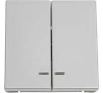 Механизм 2-клавишного выключателя Systeme Electric ArtGallery Алюминий с подсветкой, сх.5а, 10АХ GAL000353