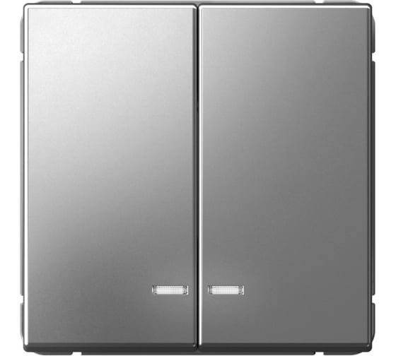Выключатель с подсветкой 2-клавишный ArtGallery Systeme Electric 10 АХ, механизм, Сталь GAL000953
