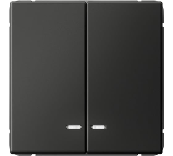 Выключатель с подсветкой 2-клавишный ArtGallery Systeme Electric 10 АХ, механизм, Базальт GAL001453