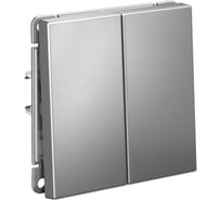 Механизм 2-клавишного выключателя Systeme Electric ArtGallery Сталь сх.5, 10АХ GAL000951