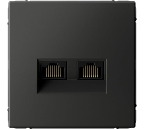 Розетка двойная компьютерная Systeme Electric ArtGallery Базальт RJ45+RJ45, кат.6А, механизм GAL001488