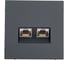 Розетка двойная компьютерная Systeme Electric ArtGallery Базальт RJ45+RJ45, кат.6А, механизм GAL001488 1