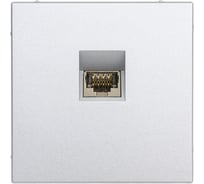 Розетка компьютерная Systeme Electric ArtGallery Алюминий RJ45, кат. 6A, механизм GAL000386
