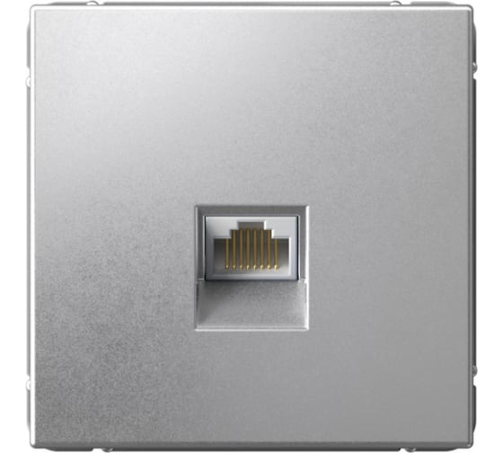 Розетка компьютерная Systeme Electric ArtGallery Алюминий RJ45, кат. 6A, механизм GAL000386