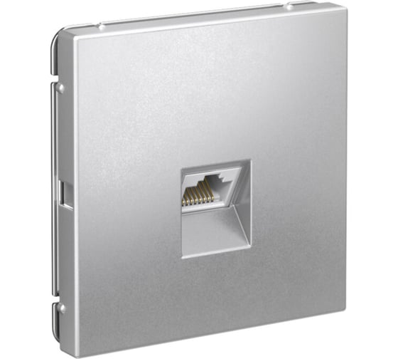 Розетка компьютерная Systeme Electric ArtGallery Алюминий RJ45, кат. 6A, механизм GAL000386