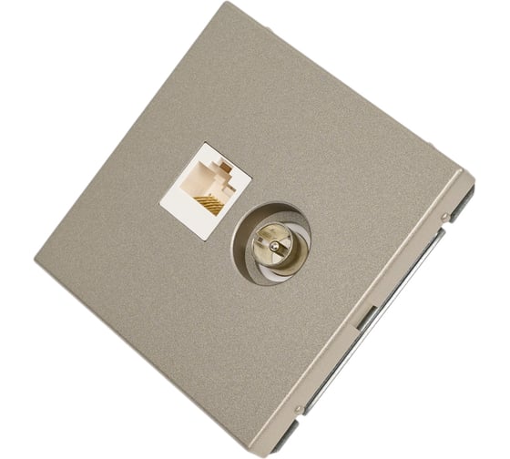 Розетка двойная ТВ + компьютерная Systeme Electric ArtGallery Шампань RJ45, кат. 5Е GAL000589