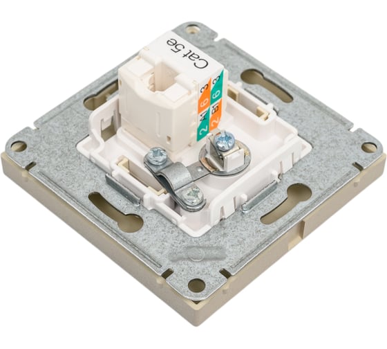 Розетка двойная ТВ + компьютерная Systeme Electric ArtGallery Шампань RJ45, кат. 5Е GAL000589