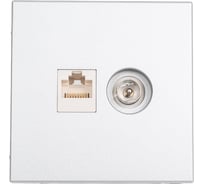 Розетка двойная ТВ + компьютерная Systeme Electric ArtGallery Алюминий RJ45, кат. 5Е GAL000389