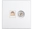 Розетка двойная ТВ + компьютерная Systeme Electric ArtGallery Алюминий RJ45, кат. 5Е GAL000389 1