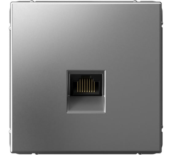 Розетка компьютерная Systeme Electric ArtGallery Сталь RJ45, кат. 6A, механизм GAL000986