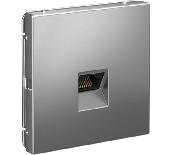 Розетка компьютерная Systeme Electric ArtGallery Сталь RJ45, кат. 6A, механизм GAL000986