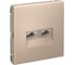 Розетка компьютерная двойная Systeme Electric ArtGallery, RJ45+RJ45, кат.6А, механизм, Песочный GAL001288 2