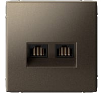 Розетка двойная компьютерная Systeme Electric ArtGallery Мокко RJ45+RJ45, кат.6А, механизм GAL000688