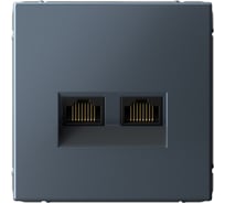 Розетка двойная компьютерная Systeme Electric ArtGallery Грифель RJ45+RJ45, кат.6А, механизм GAL000788