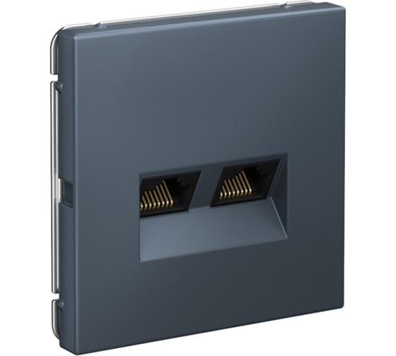 Розетка двойная компьютерная Systeme Electric ArtGallery Грифель RJ45+RJ45, кат.6А, механизм GAL000788